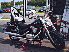 Moto Kawasaki Custom avec le siège
